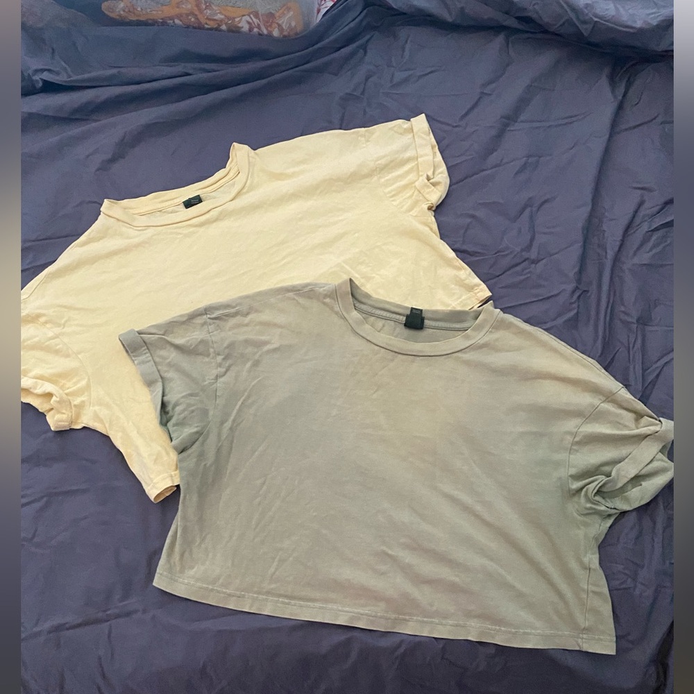 medium green and yellow wild fable cropped tees
